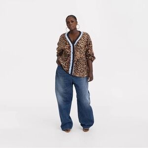 KBB by KAHLANA Women's 'The Slouchy Cardigan' - Tan Leopard